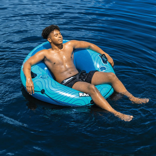 WOW Watersports Ranger 1-Person River Tube with Mesh Bottom and Cup Holder