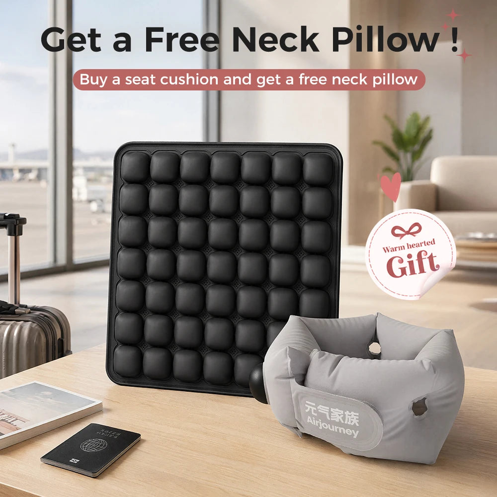 49-Cell Air Seat Cushion for Office, Home, and Outdoor Use with Transparent Matte-Finish Carry Bag