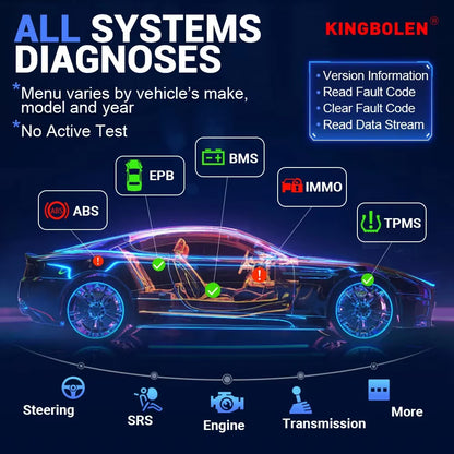 KINGBOLEN K7 Comprehensive Automotive Diagnostic Tool with ECU Coding, Active Testing, and 28 Reset Functions - Lifetime Free Updates, Comparable to LAUNCH X431 and CRP919E BT