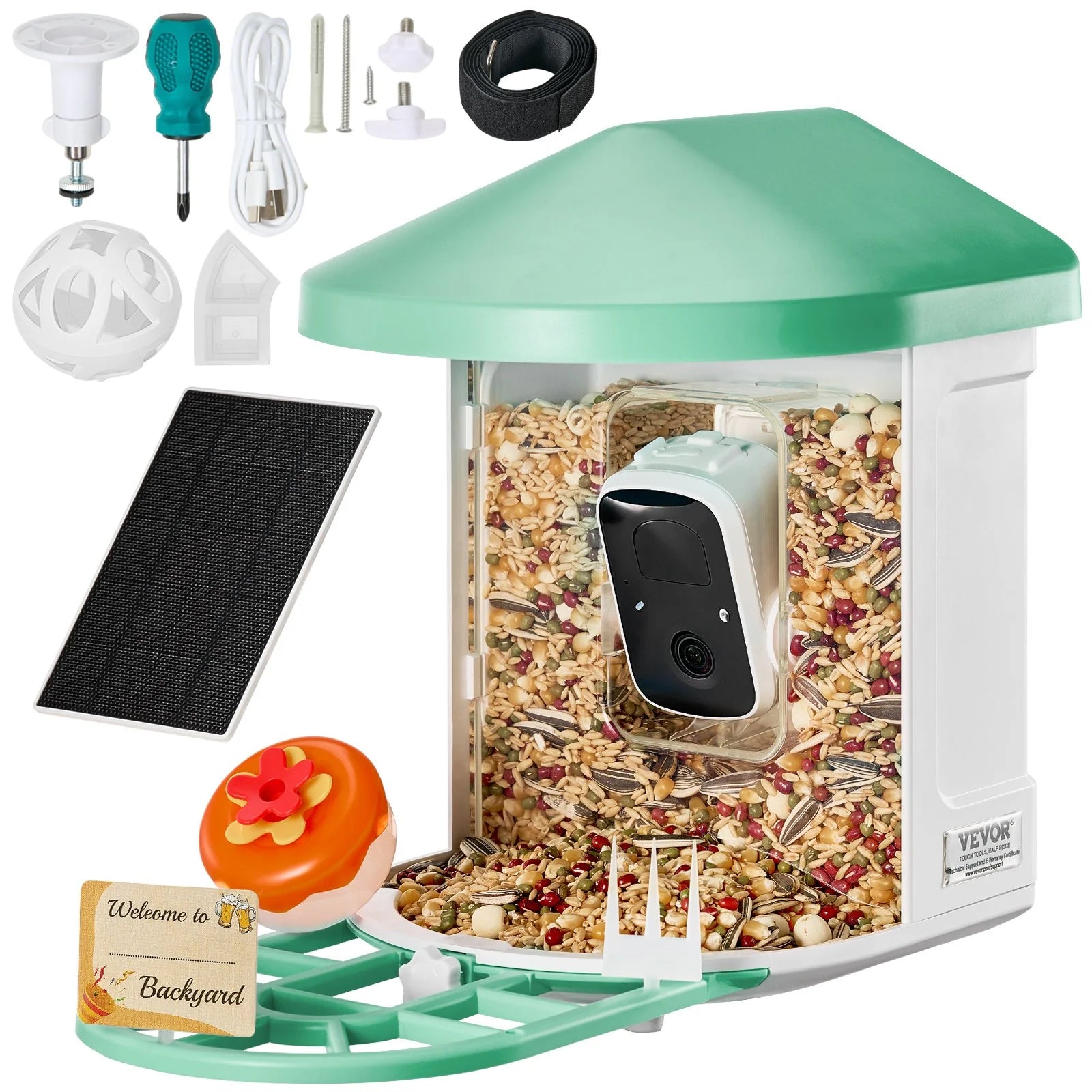 Smart Bird Feeder with Camera 2K HD AI Identify Bird Species Auto Capture