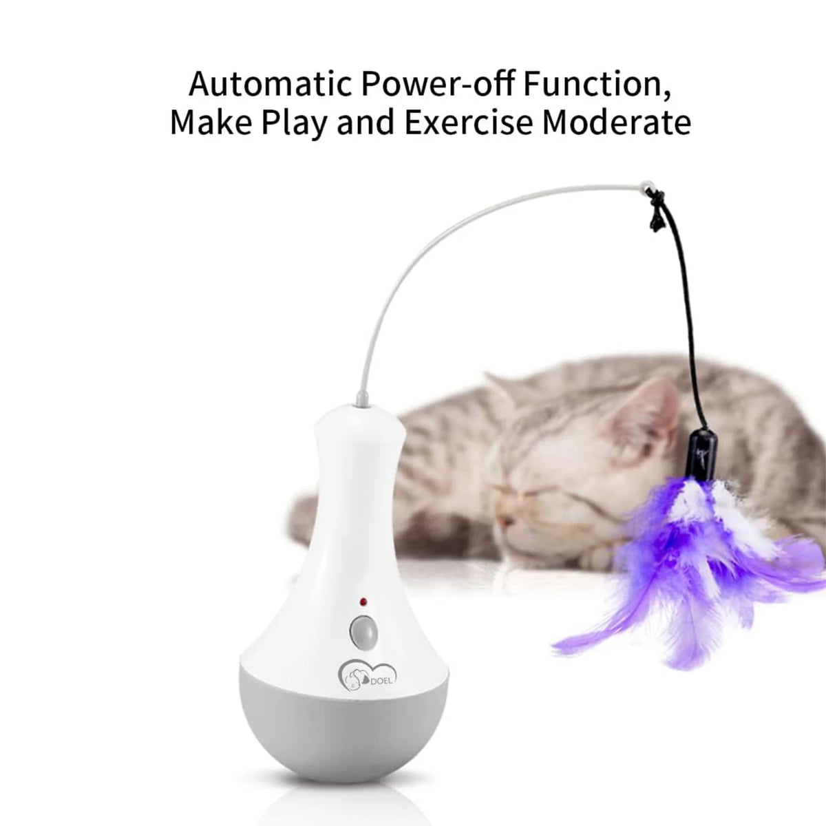 DOEL Interactive Cat Feather Teaser Toy - Automatic Indoor Play Gift for Kittens
