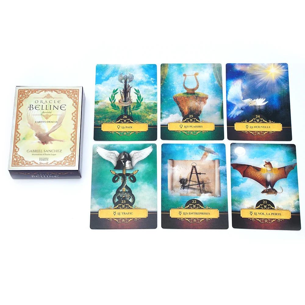 Oracle Belline Revisite Deck of Oracle Cards for Divination and Spiritual Guidance Featuring Elegant Artwork and Illustrated By