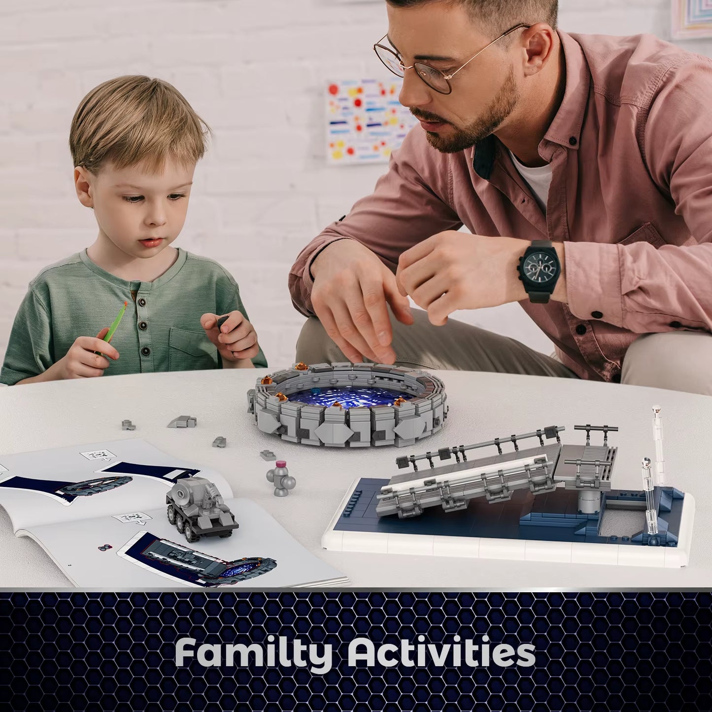Stargateal Building Block Kit,Movie Space Travel Scenes Weaponized Mobile Chariots Bricks Toys Children Gifts(722Pcs)