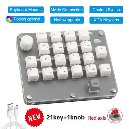 Programming Custom Bluetooth Macro Keyboard RGB Mechanical Keyboard for Mechanical Hotswap Macropad Photoshop Gaming Keypad