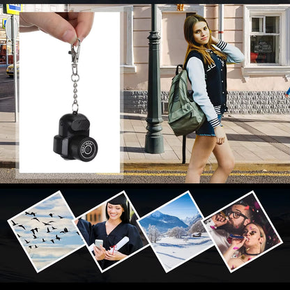 Mini Keychain Retro Digital Camera with 8GB Card, 1080P Resolution, 6 Filters, and 0.96'' HD Display