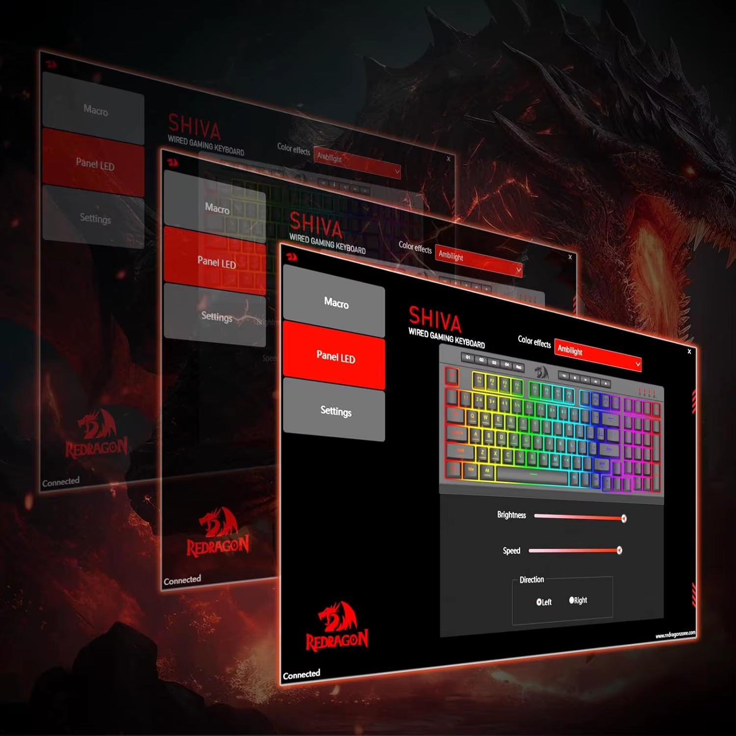 K515 Shiva RGB Membrane Gaming 98 Keys Mechanical Detachable Wrist Rest Smooth Linear Switch Keyboard