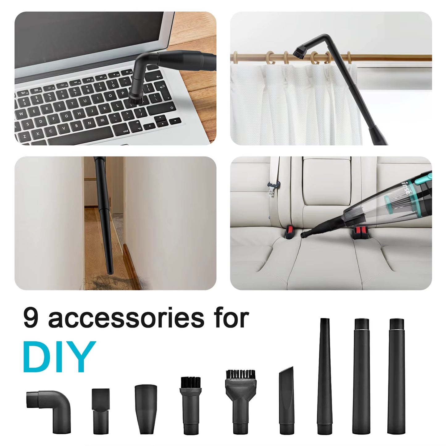 R3S Corded Vacuum Cleaner 16Kpa 6M Extra Long Cord Handheld Vacuum Cleaner for Car Cleaning Hard Floor Household Appliance