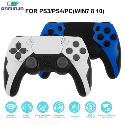 Wireless Controller Dual Vibration Game Joystick Gamepd for PS4 PS3 Console PC Gamepad with 6-Axis Gyros