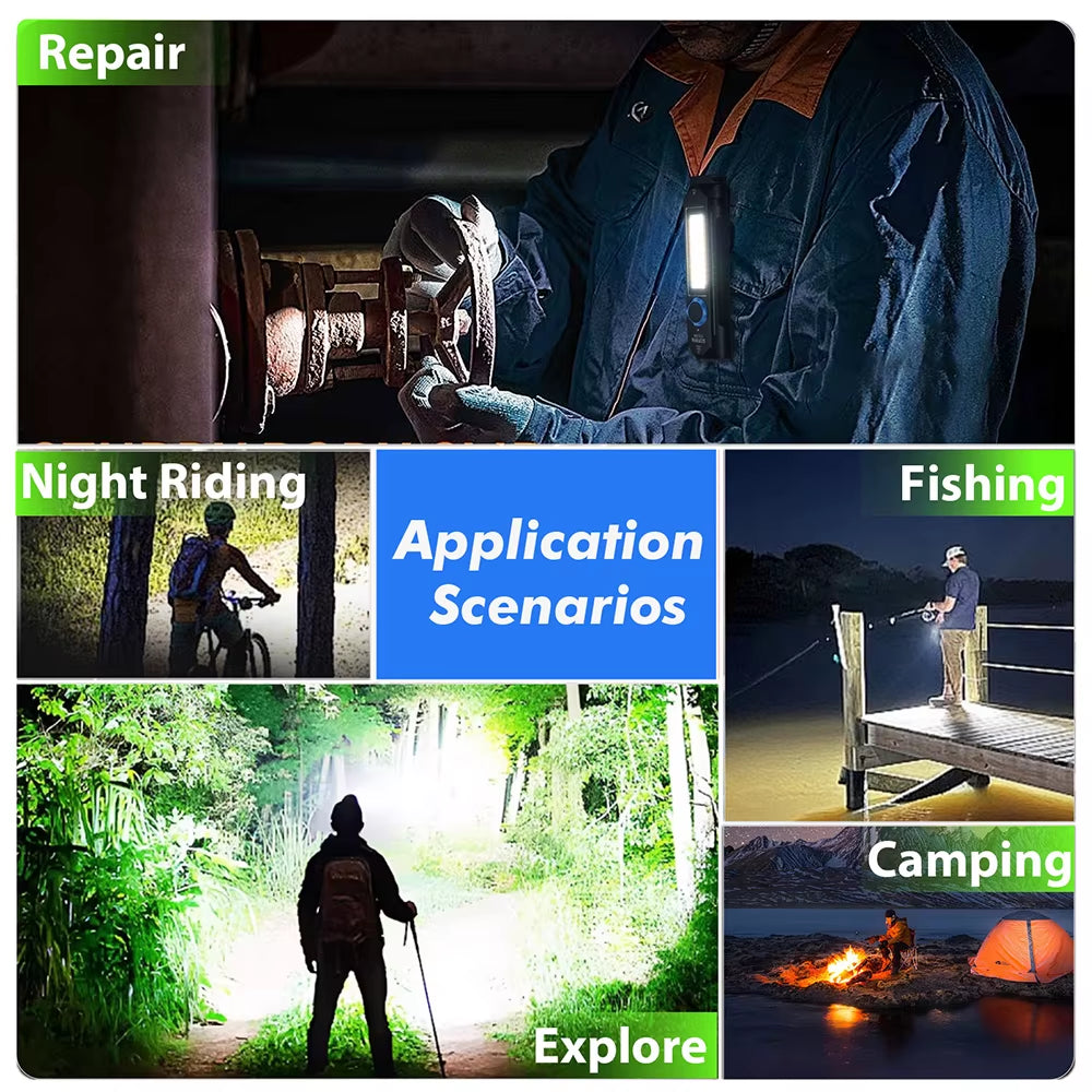 IF23 PRO 5000Lm Flashlight XHP70B Led Rechargeable USB C Super Bright EDC Torch with RGB Magnet for Outdoor Emergency