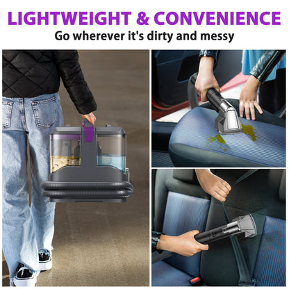 C9 Corded Carpet Vacuum Cleaner with 1.4M Hose and Wet Sprayer for Upholstery and Automotive Use