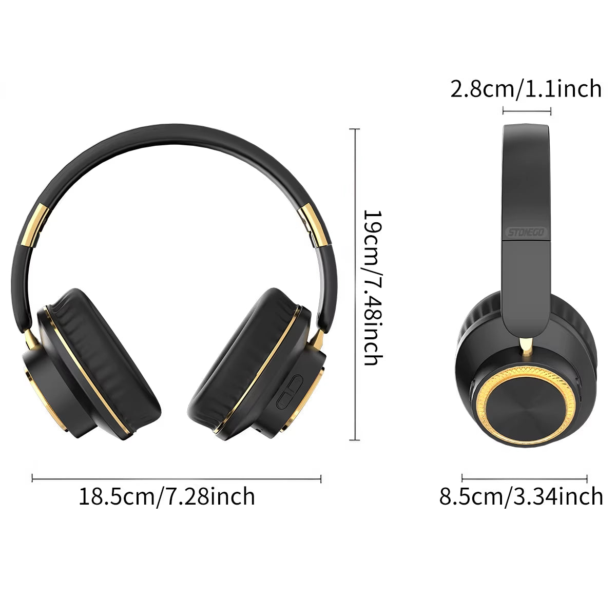 Wireless Bluetooth Gaming Headset with Foldable Design, Bluetooth 5.3 Technology, 40mm Bass Drivers, Hi-Fi Stereo Sound, Over-Ear Comfort with Memory Foam Cushion, Extended 400mAh Battery Life, Compatible with PC, Mobile Phones, Laptops, and Tablets