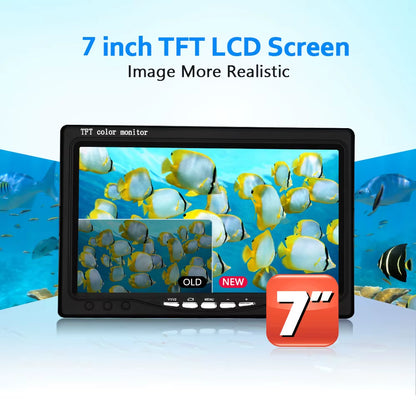 Fish Finder Underwater Fishing Camera Double Lamp 30Leds 7Inch 15M  IP68 Waterproof for Ice/Sea/River Fishing Fishfinder