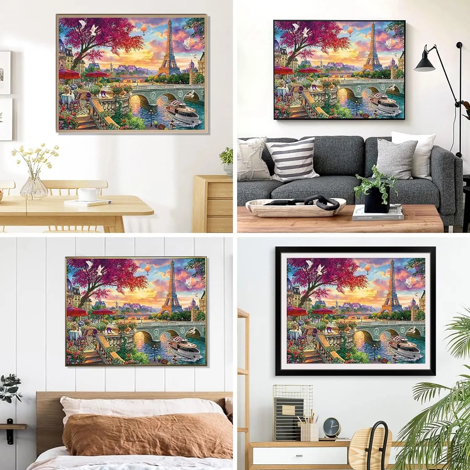 5D Paris Landscape Diamond Painting Kits for Adults Eiffel Tower Scenery Diamond Art DIY Full round Drill Painting with Diamonds