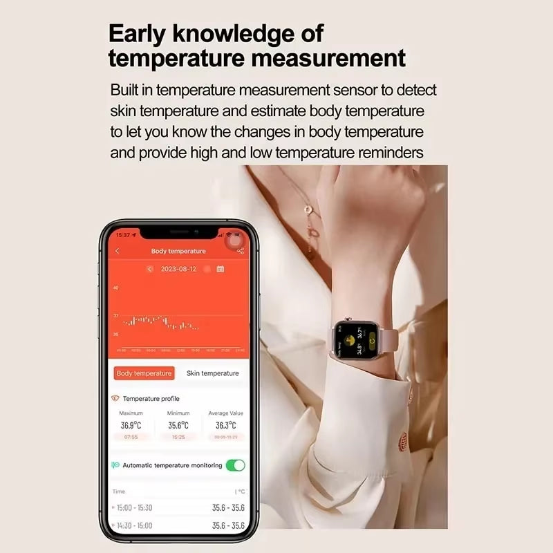 AI Diagnostic Detector Smart Watch Women Blood Lipid and Uric Acid Body Composition Test Women Menstrual Health Tracker 2025 New