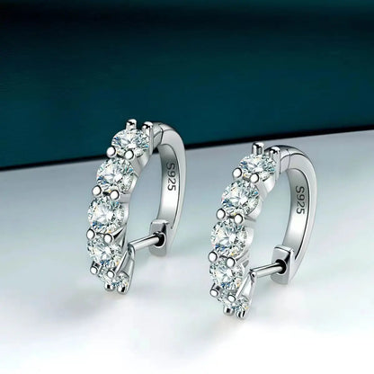 925 Sterling Silver Earrings Featuring 1 CT Total Moissanite - Elegant Jewelry Gift for Weddings and Special Occasions, Timeless Classic Design