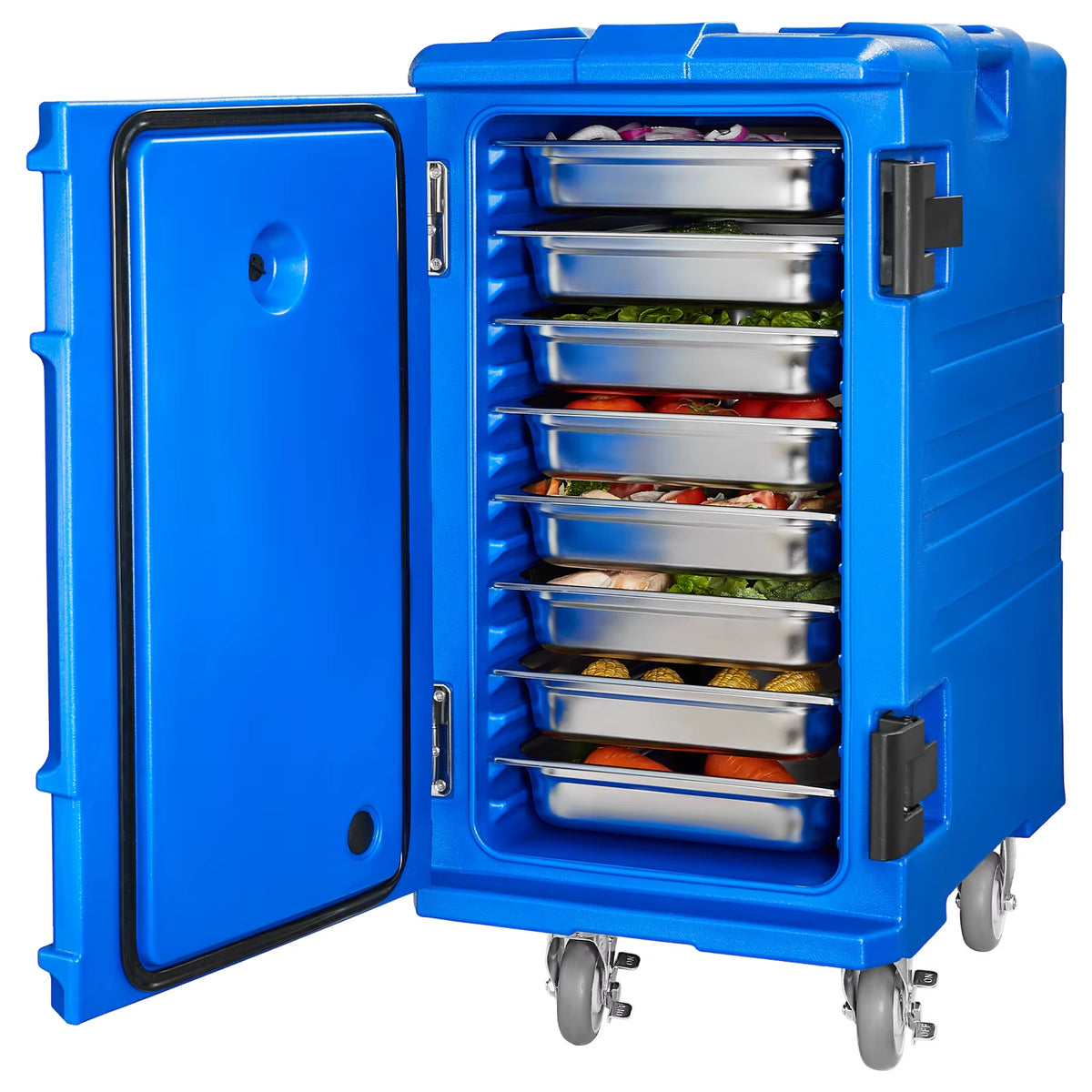 Succebuy 75-120L Insulated Food Pan Carrier with Front Loading Design, Handle, and Double Buckles for Restaurants and Canteens