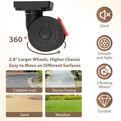 360° Rotating Foldable Storage Cart - Durable Mobile Organizer with 4 Silent Wheels for Versatile Camping Use