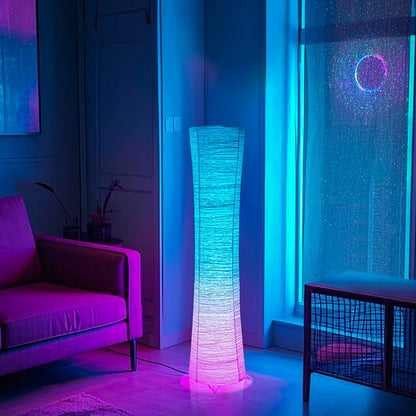 Paper Lamp, RGB Color-Changing LED Smart Lamp, Remote Control, Floor Lamp, Suitable for Living Room, Bedroom and Game Room.