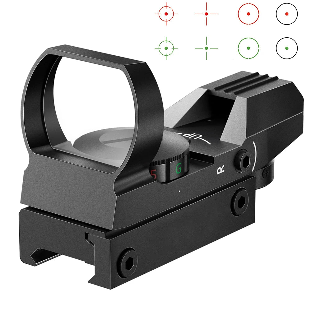 Professional Tactical Red and Green Dot Sight with 20mm Rail for Hunting and Reflex Optics