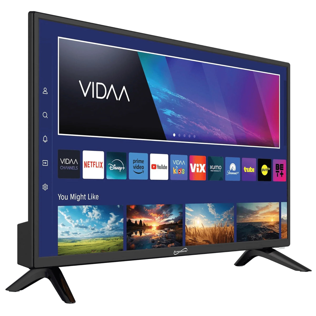 Supersonic 24" VIDAA ACDC Compatible LED Smart TV with Built-In Wifi