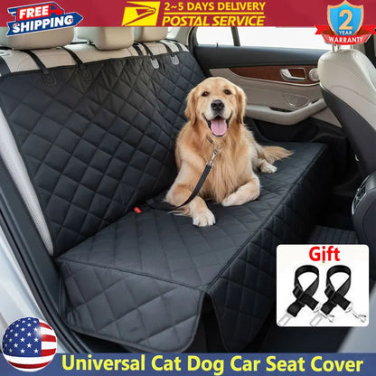 Universal Waterproof Car Seat Cover for Pets - Non-Slip Back Seat Protector with Adjustable Dog Seat Belts