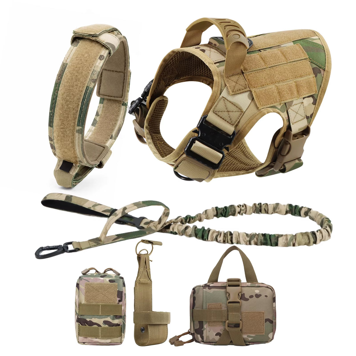 Large Dog Harness and Leash Set for German Shepherds and Malinois - Training and Walking Vest with Collar for Medium to Large Dogs
