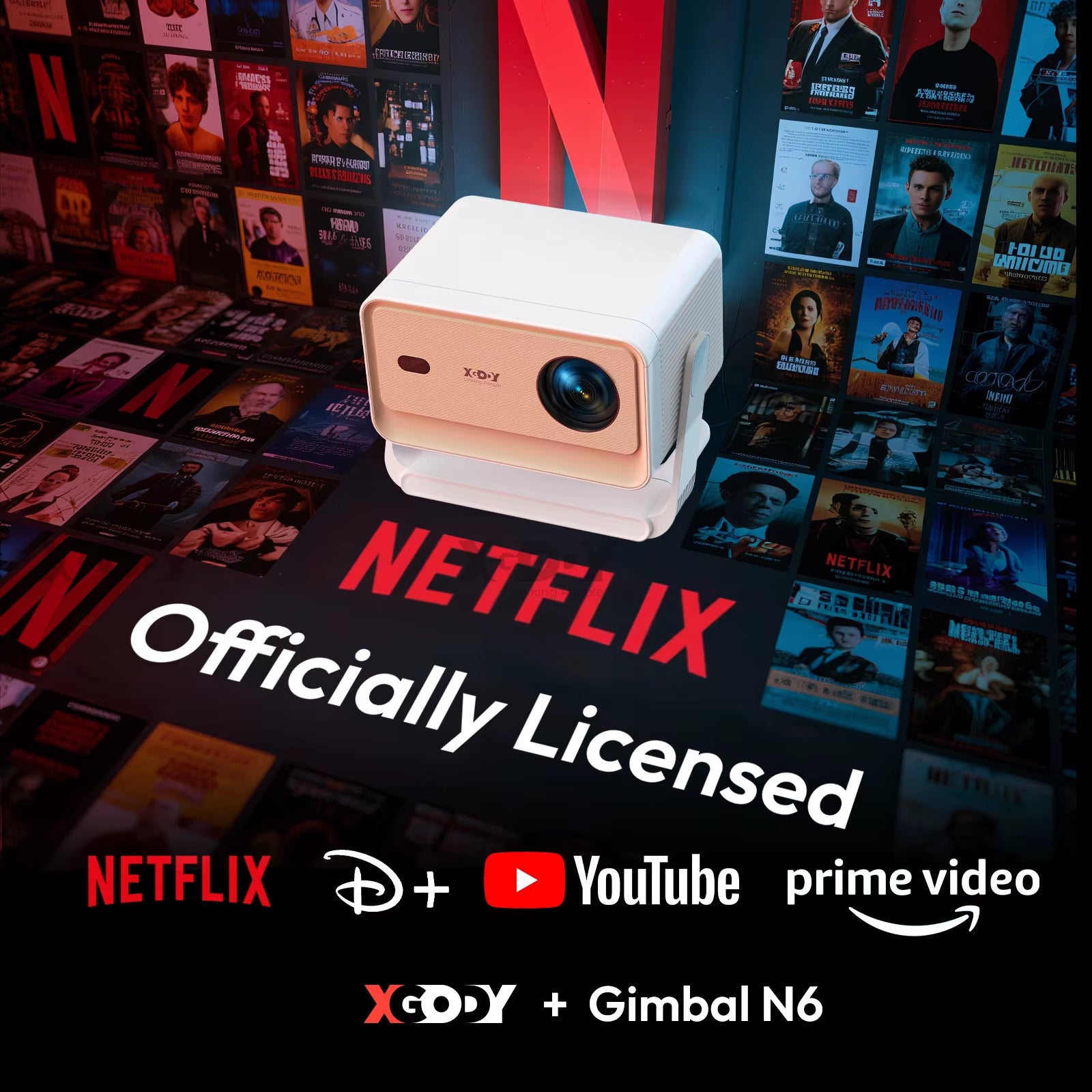 Projector A6/N6 Pro 690ANSI Netflix Officially 4K Voice Control Smart Android TV Whale OS 32GB ROM Home Theater