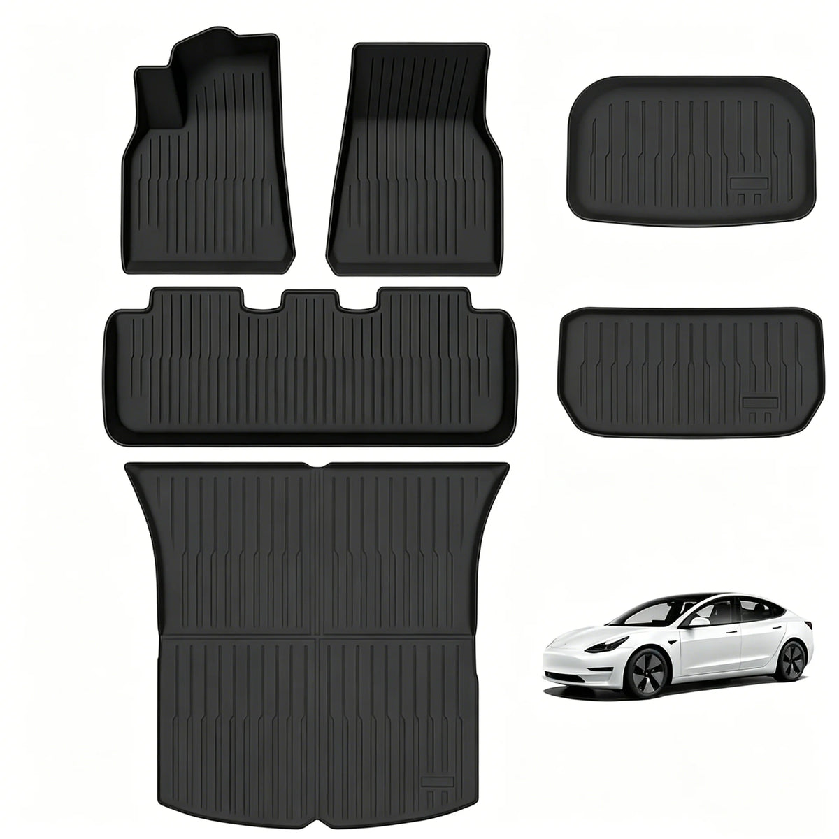 TPE Full Set Floor Mats and Cargo Liners for 2025-2026 Tesla Model Y (5-Seat) - Premium Automotive Accessories