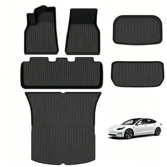 TPE Full Set Floor Mats and Cargo Liners for 2025-2026 Tesla Model Y (5-Seat) - Premium Automotive Accessories