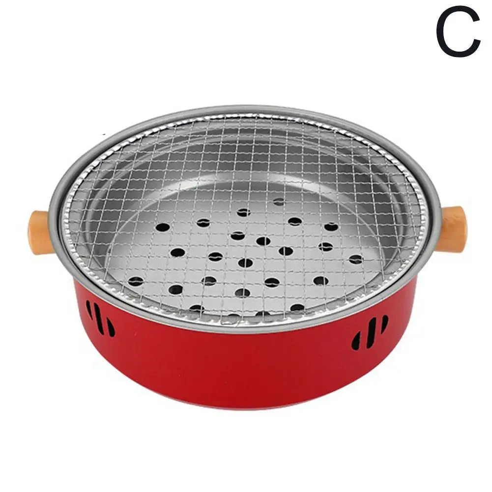 Steel Barbecue Grill Korean Charcoal Stove Split BBQ Stove round Non-Stick Barbecue Rack for Outdoor Camping