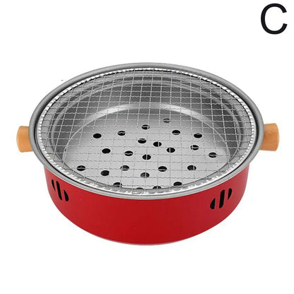 Steel Barbecue Grill Korean Charcoal Stove Split BBQ Stove round Non-Stick Barbecue Rack for Outdoor Camping
