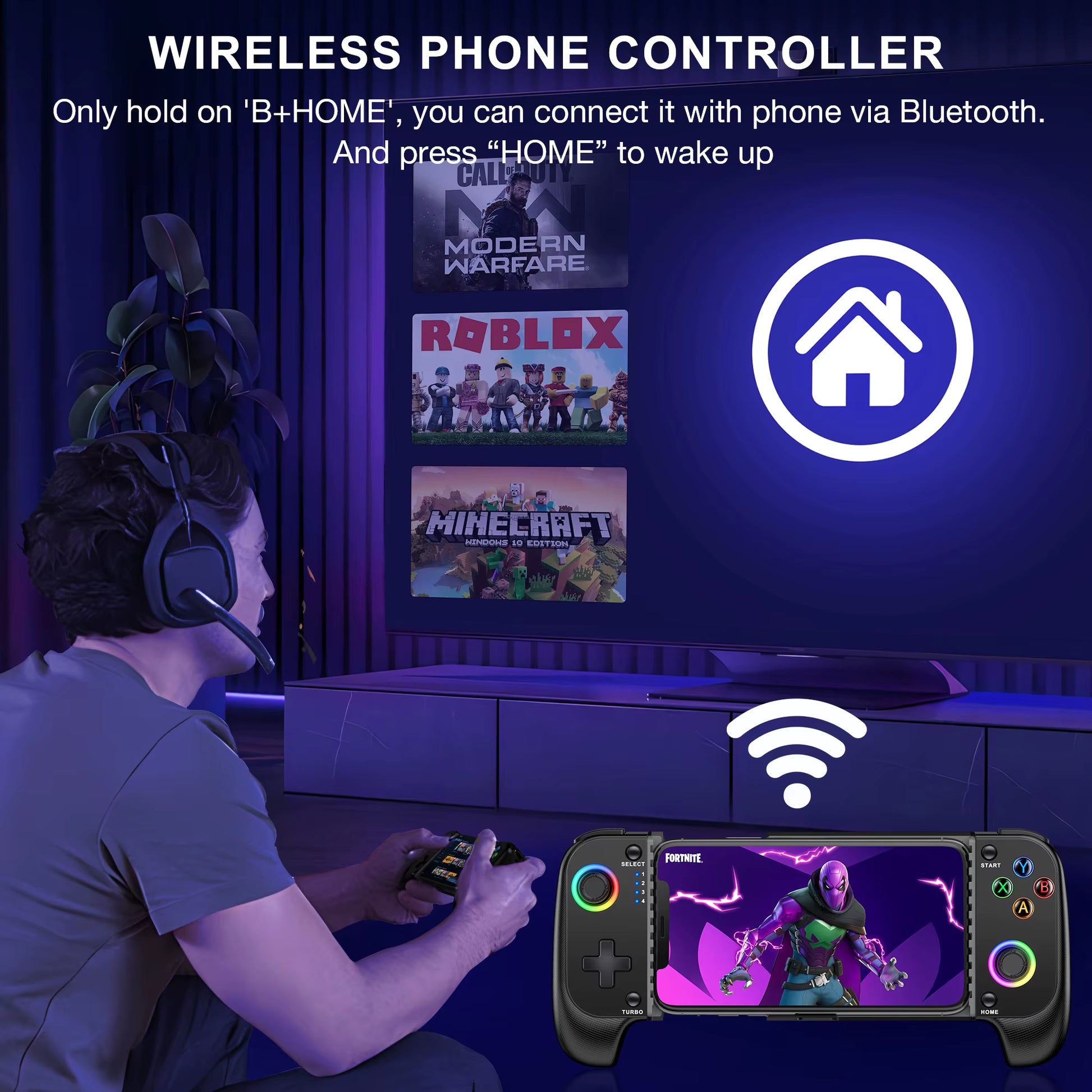 BEBONCOOL MC100 Gamepad Telescopic for Apple IOS Android PUBG COD Stretch Wireless Bluetooth Phone Game Controller Joystick