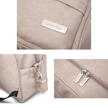 Soboba Solid Fashion Diaper Backpack for Baby Care Waterproof Multi-Function Nappy Changing Bag for Mother Stylish Diaper Bags