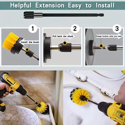 Car Detailing Tool Set: Scrubber Drill, Detailing Brushes, Air Conditioner Vent Cleaner, Towel, and Polisher