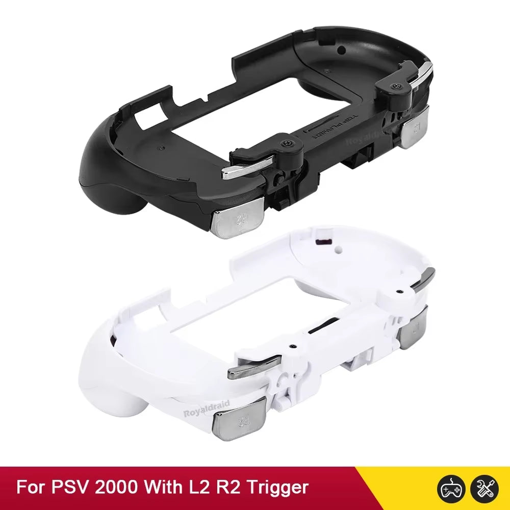 Gamepad Hand Grip Joystick Stand Shell Case Protect with L2 R2 Trigger Button for PS VITA 2000 PSV 2000 Slim + Front L2 R2 Kits