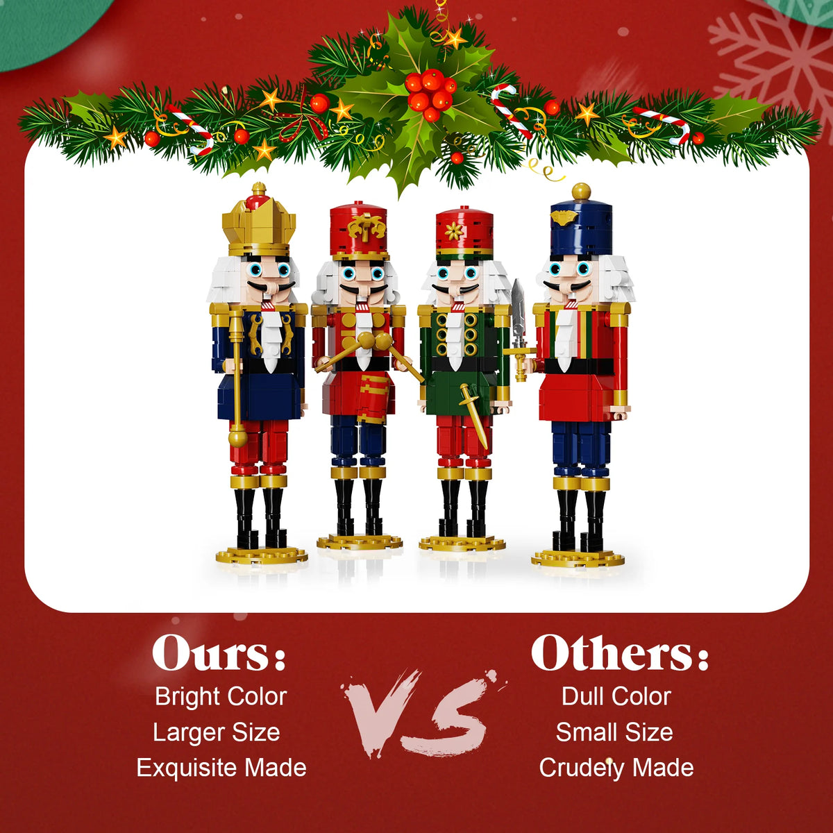 Christmas Nutcracker Building Block Set - 943 Piece Nutcracker King and Soldier Toy Gift for Children
