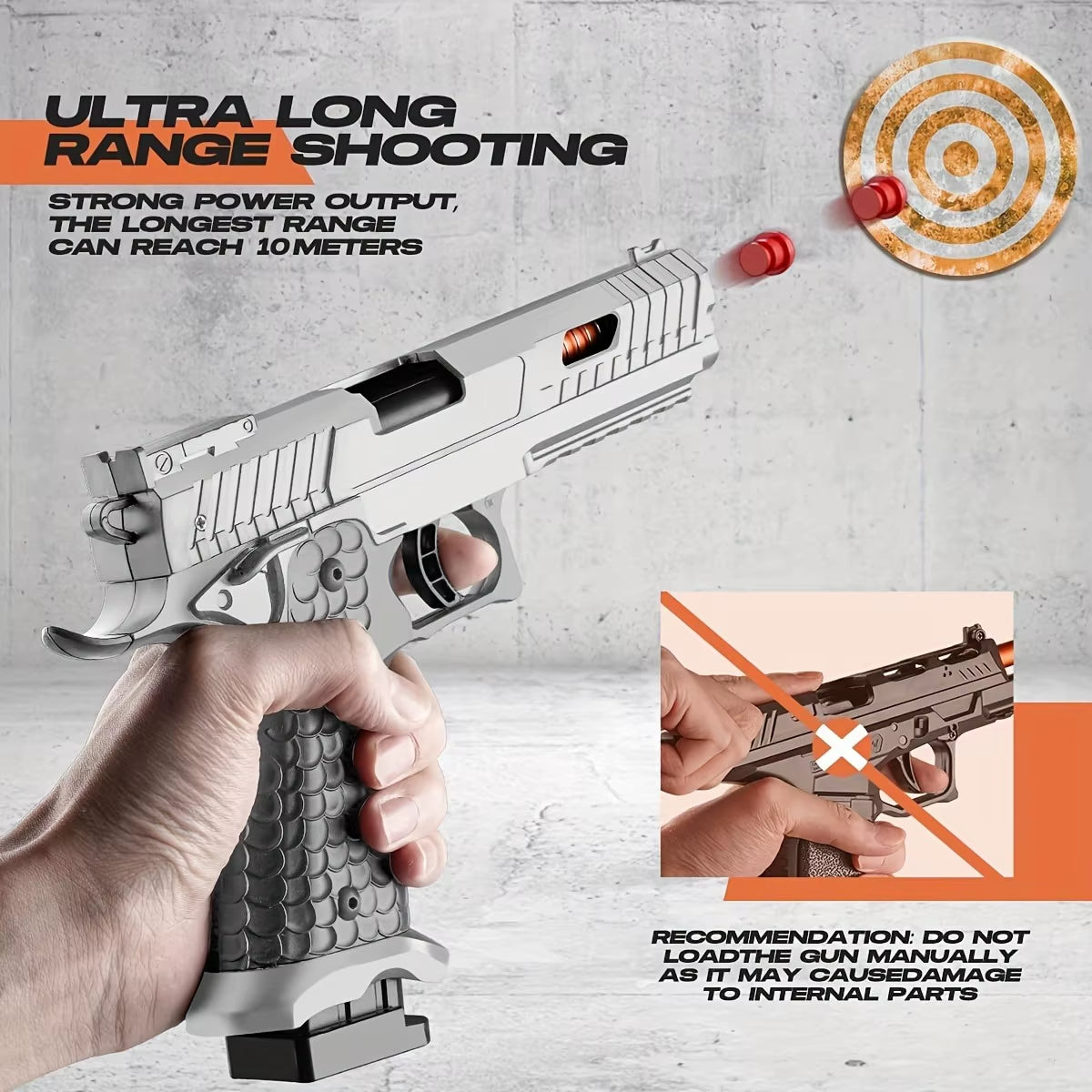 Soft Bullet Gun Toy (1Pc Gun + 8Pcs Shell + 20Pcs Bullet)Educational Model Pistol Shooting