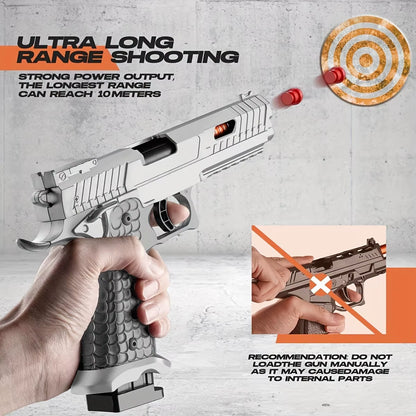 Soft Bullet Gun Toy (1Pc Gun + 8Pcs Shell + 20Pcs Bullet)Educational Model Pistol Shooting