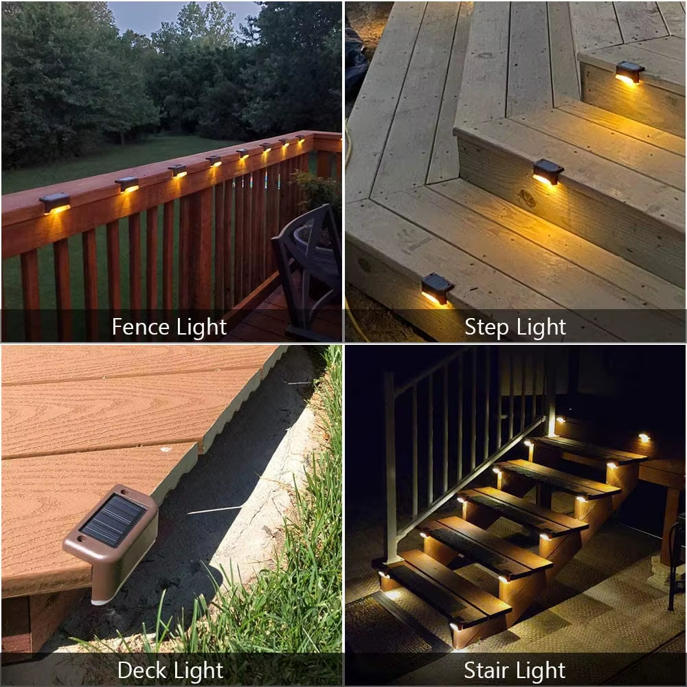 16-Pack Outdoor Solar Deck Lamp for Outdoor Stairs, Steps, Fences, Yards, Patios and Paths LED Light (Warm White)