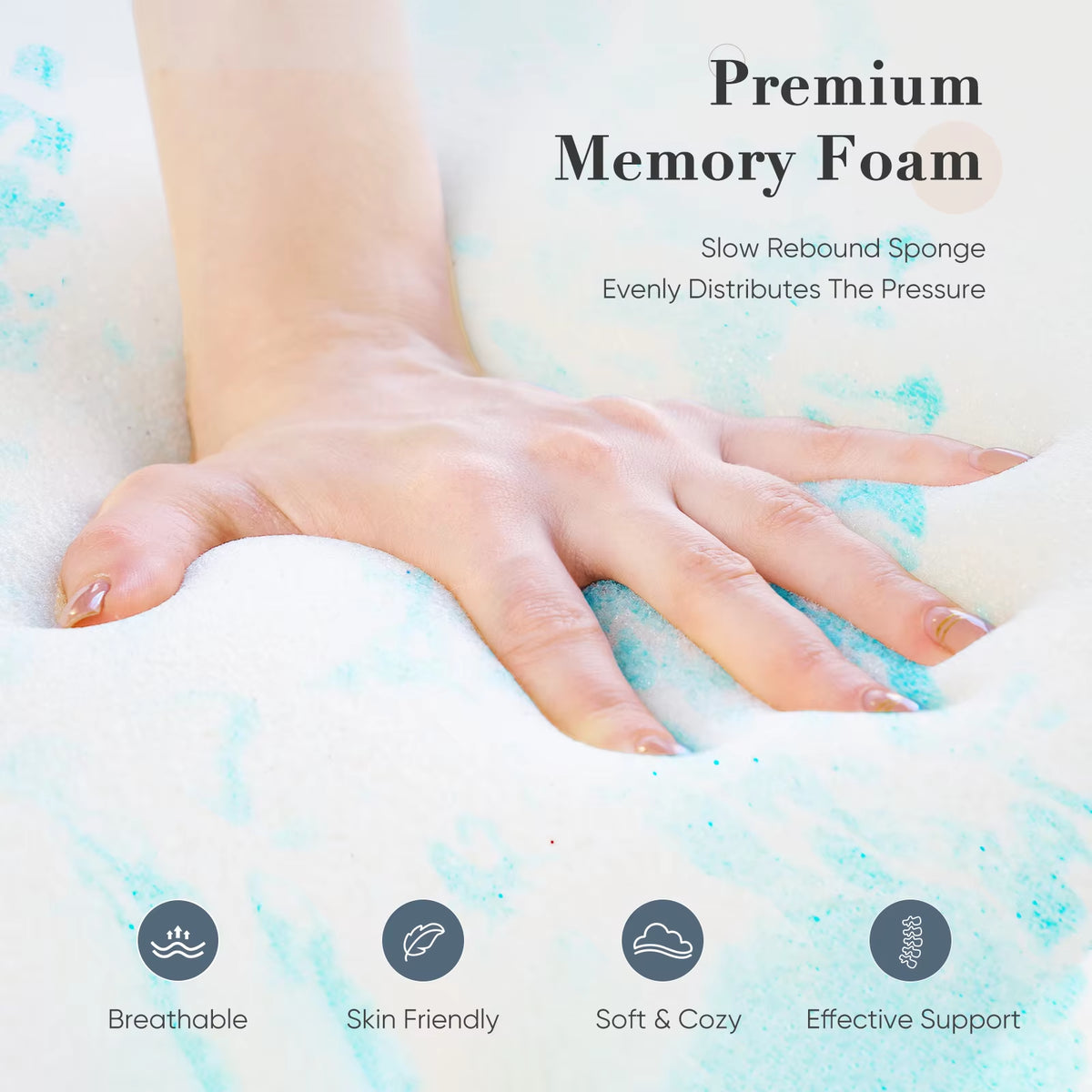 JHK Full Size 2-3 Inch Gel Memory Foam Mattress Topper - Cooling, Soft, and Breathable Bed Topper for School and Bedroom Furniture