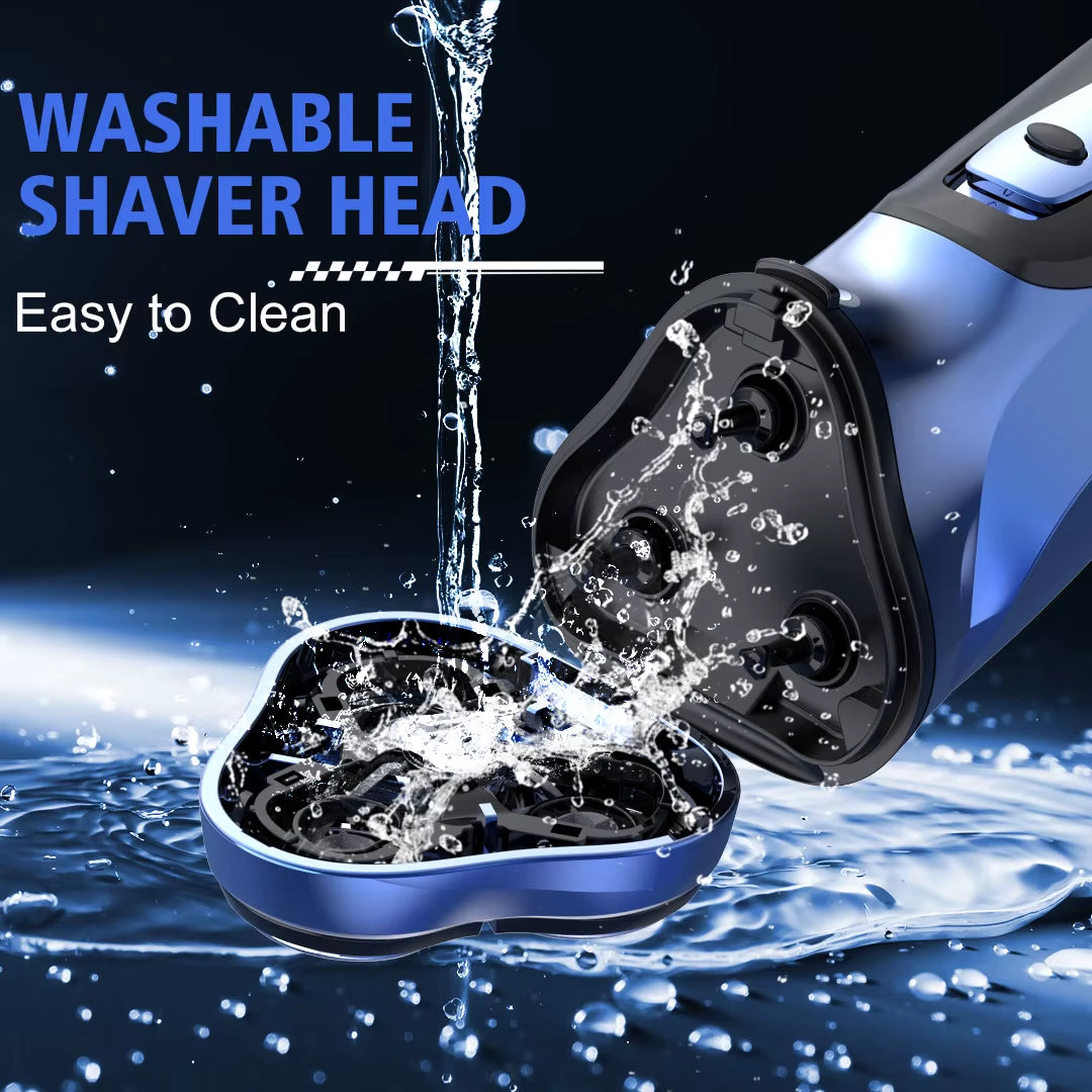 Cordless Electric Razor for Men with Pop-Up Trimmer, Wet/Dry Rotary Shaver, Ideal for Travel, USB Fast Charging