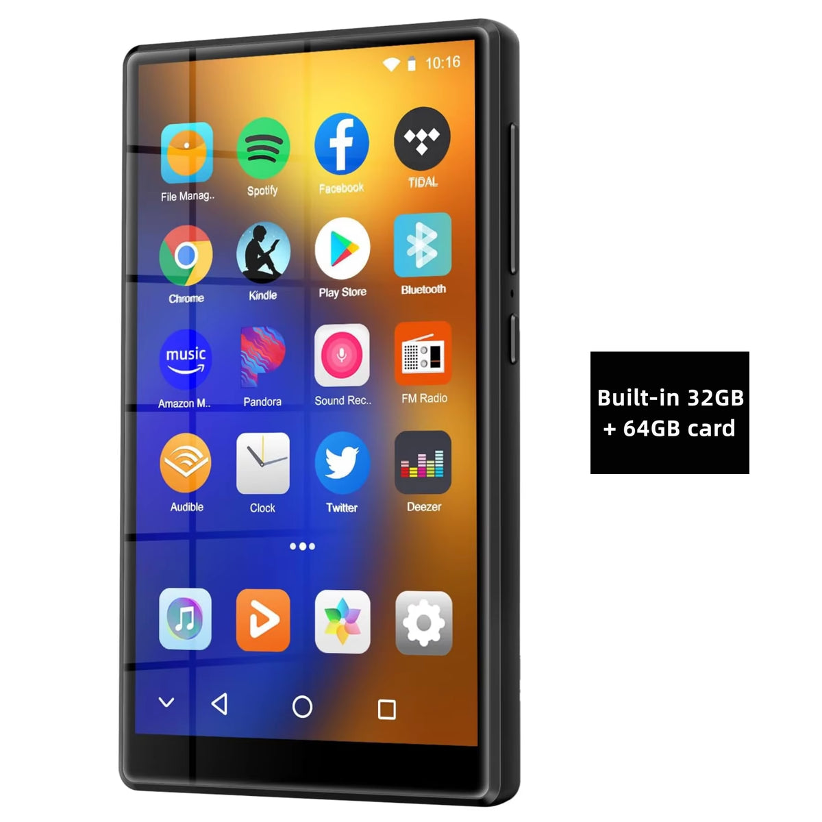 1080P Android 13.0 MP3 Player, 4.7-Inch Display, 32GB/96GB Storage, Bluetooth and Wi-Fi Connectivity, Expandable up to 1TB