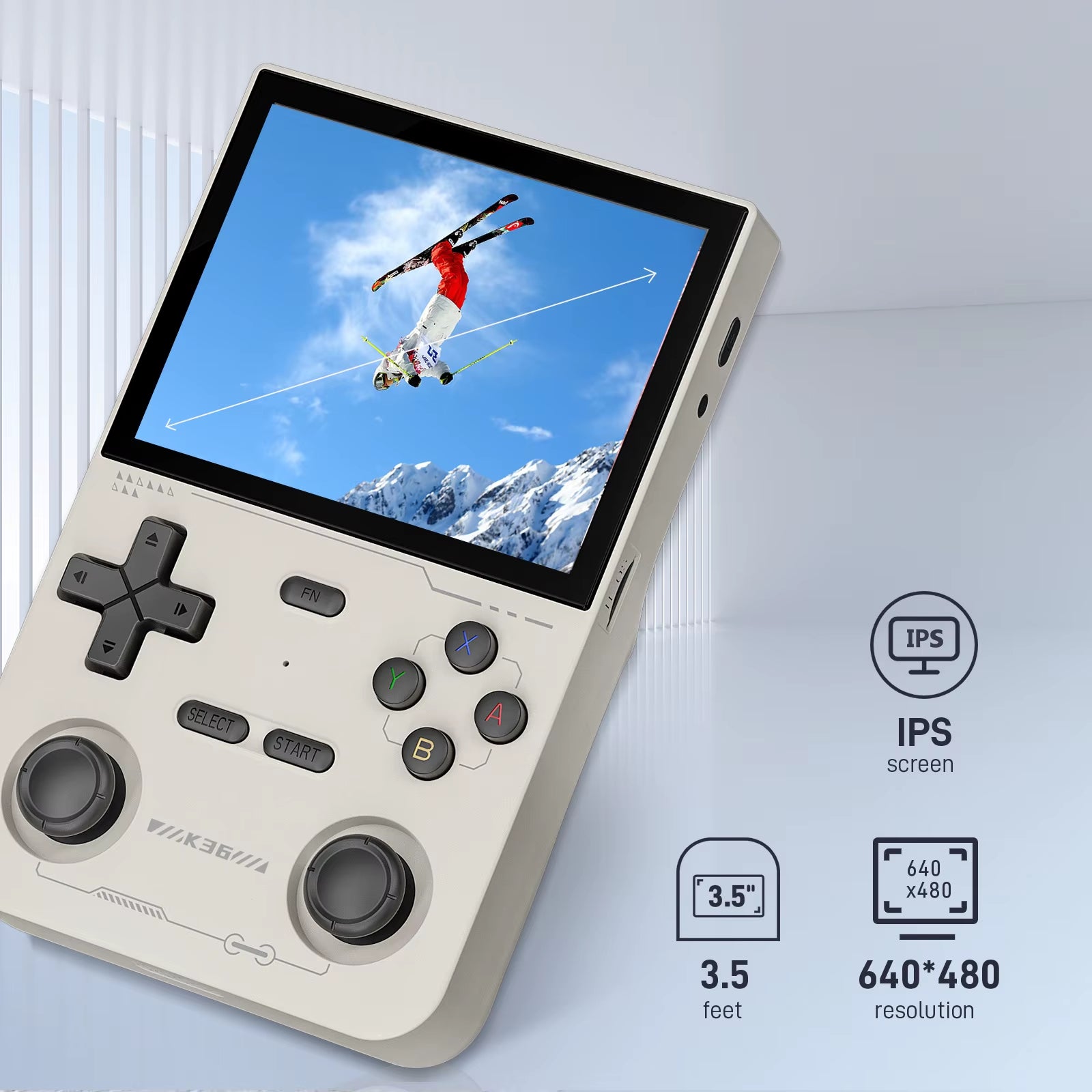 Open Source K36 Retro Handheld Video Game Console 16000 Games Emulator for PS1/PSP/DC/N64/SS 500Nit 3.5 Inch IPS Screen