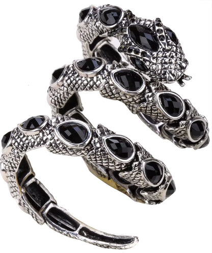 YACQ Stretch Snake Bracelet Armlet Upper Arm Cuff Women Punk Rock Crystal Bangle Jewelry Gold Silver Color Dropshipping A32