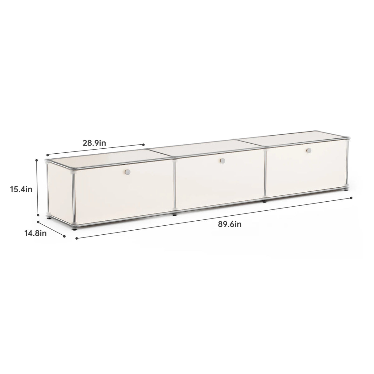 Contemporary Stainless Steel Storage Cabinet and TV Stand for Living Room and Home Office