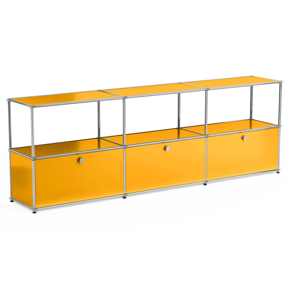 Contemporary Stainless Steel Storage Cabinet and TV Stand for Living Room and Home Office