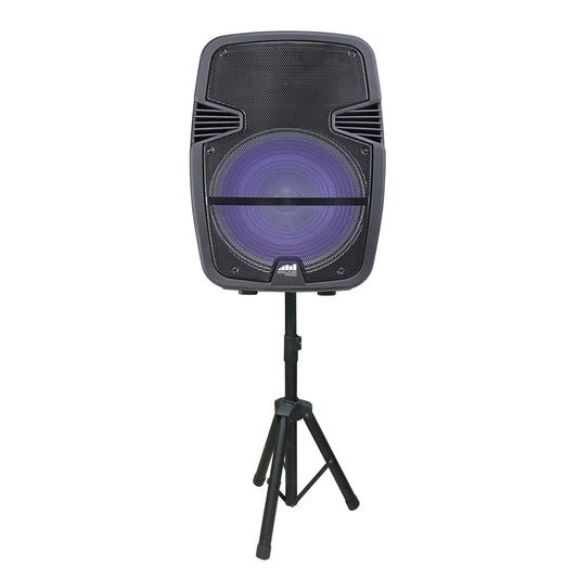 Portable 15 Inch Bluetooth Party Speaker with Disco Light & Stand