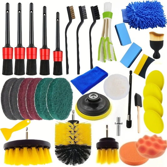Premium Car Detailing Brush Set - Comprehensive Auto Cleaning Kit for Vents, Gaps, and Air Outlet Maintenance