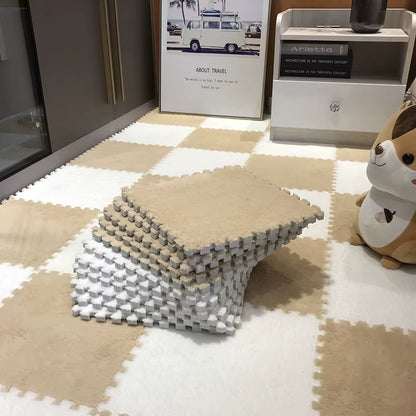 Soft Plush Baby Play Mat EVA Foam Children'S Carpet Interlocking Exercise Tiles Floor Carpet and Rug for Kids Pad 30*30 CM
