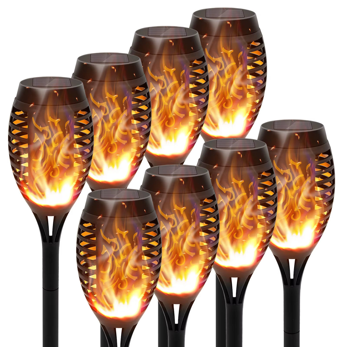 Solar Lights Outdoor LED 4/6/812Pcs Solar Torch Lights with Flickering Flame Waterproof Garden Decoration Lawn Path Yard Patio